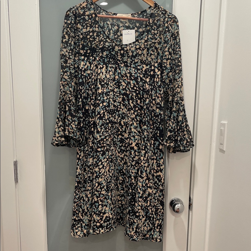 Paper Crown Anthropologie Stunning NWT Flutter Sleeve Floral Print Dress
